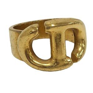 Christian Dior Ring CD Logo Plated GP Gold Size
